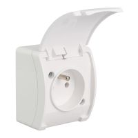 Gniazdo pojedyncze z/u (2P+Z) n/t IP44 VG 161-01, z klapką białą, białe, Koala | 61.371 Elektro-Plast Opatówek