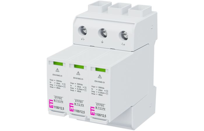 Ogranicznik przepięć typ1,T2 (kl.B,C) do systemów PV ETITEC M T12 PV 1100/12,5 Y | 002440511 Eti