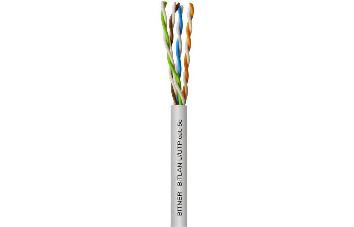 Kabel teleinformatyczny BITLAN U/UTP kat.5e 200MHz szary /karton 305m/ KRĄŻEK | TI0006 Bitner