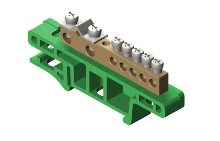 Listwa zaciskowa 7-torowa do montażu na listwie TH35, zielony | 0920-01 Elektro-Plast Nasielsk
