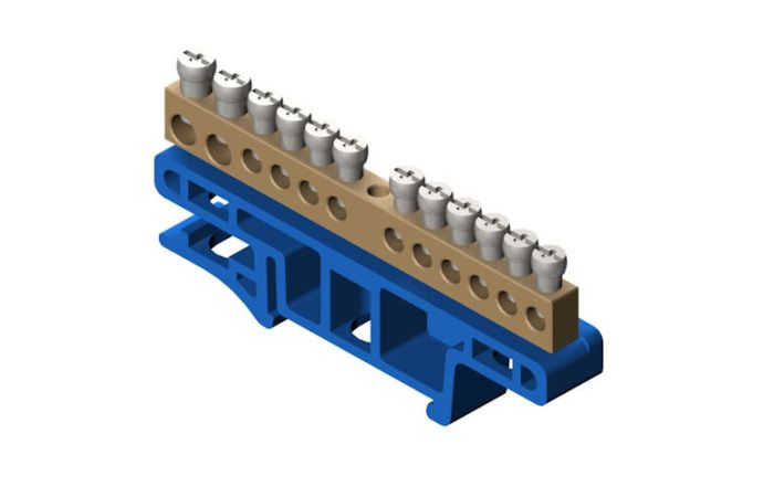 Listwa zaciskowa 12-torowa do montażu na listwie TH35, niebieska | 0921-00 Elektro-Plast Nasielsk