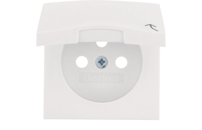 Płytka czołowa do gniazda z/u z pokrywą, biały, B.Kwadrat | 3965898999 Hager