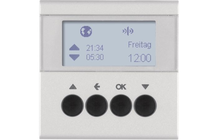 Łącznik żaluzjowy czasowy do sterownika żaluzjowego i mechanizmu zasilającego Berker, alu, mat | 85745183 Hager