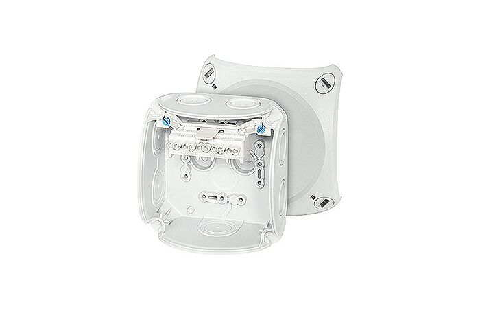 Puszka instalacyjna wewnętrzna DK 0402 GZ IP66 z zaciskiem 5-bieg., 2,5mm2, Cu, szara | 62000149 Hensel