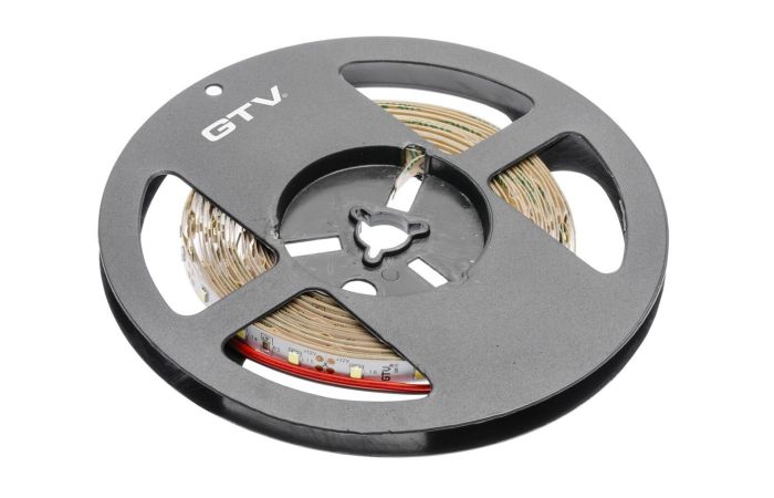 Taśma FLASH 3528, 600 LED, 48W , 520lm, 6500K, 8mm, IP65, wodoodporna, 5m | LD-3528-600-65-ZB GTV