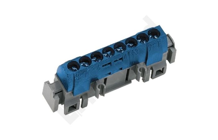 Listwa przyłączeniowa izolowana IP2X N-8 niebieska, 8x16mm2 | 004842 Legrand