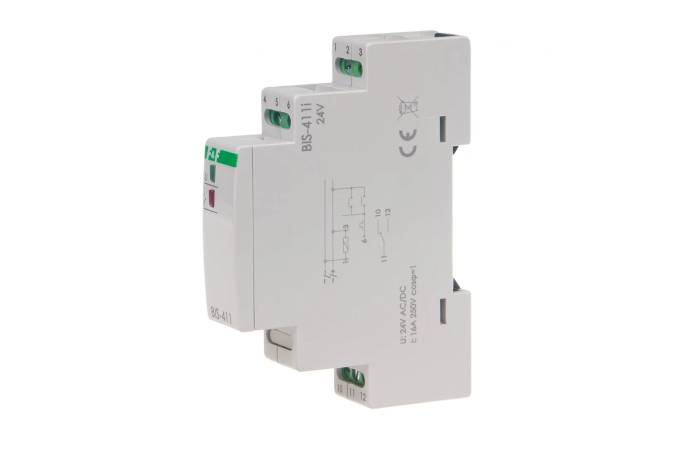 Przekaźik bistabilny BIS-411-24V 24V/16A 1×NO/NC montaż na szynie DIN | BIS-411-24V F&F