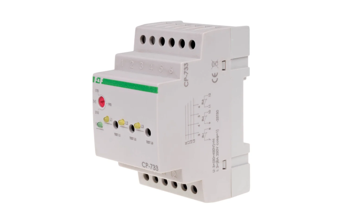 Przekaźnik napięciowy trójfazowy CP-733 3x1R 3×(50-450V)+N 3x8A | CP-733 F&F