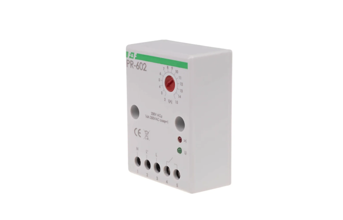 Przekaźnik priorytetowy PR-602 zakres regulacji 2-15A montaz natablicowy 230V AC | PR-602 F&F