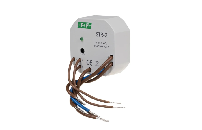 Sterownik roletowy jednoprzyciskowy STR-2 napięcie 230V AC | STR-2 F&F