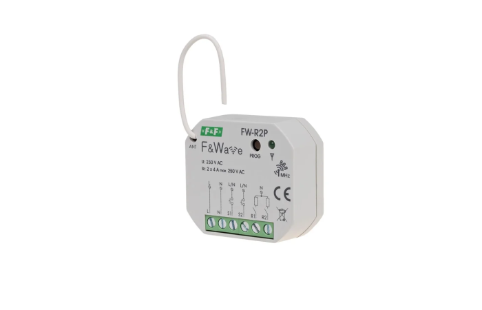 Przekaźnik bistabilny radiowy podwójny FW-R2P 85-265V AC/DC montaż podtynkowy | FW-R2P F&F