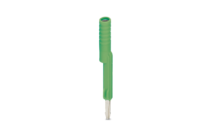 Adapter testowy do wtyków pomiarowych 4mm i złączek szynowych z podziałką od 8,2mm, zielony | 3032758 Phoenix Contact