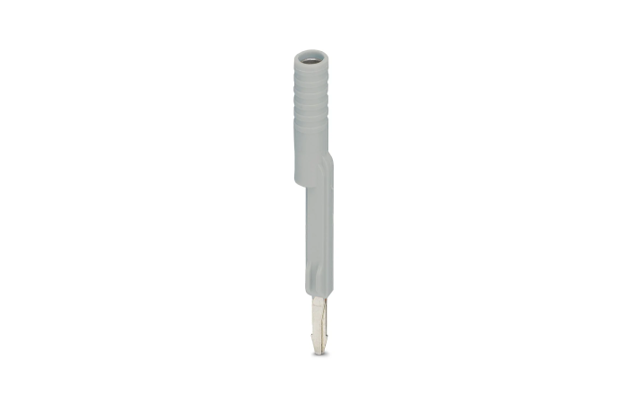 Adapter testowy do wtyków pomiarowych 4mm i złączek szynowych z podziałką od 8,2mm, szary | 3032790 Phoenix Contact