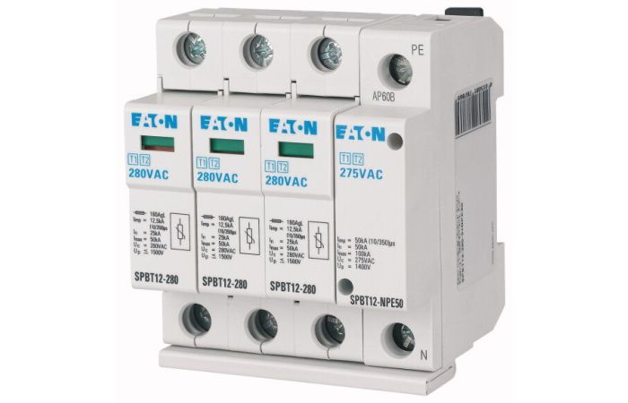 Ogranicznik przepięć typ 1+2 klasa B+C 3P+NPE 12,5kA, SPBT12-280-3+NPE50 | 184750 Eaton