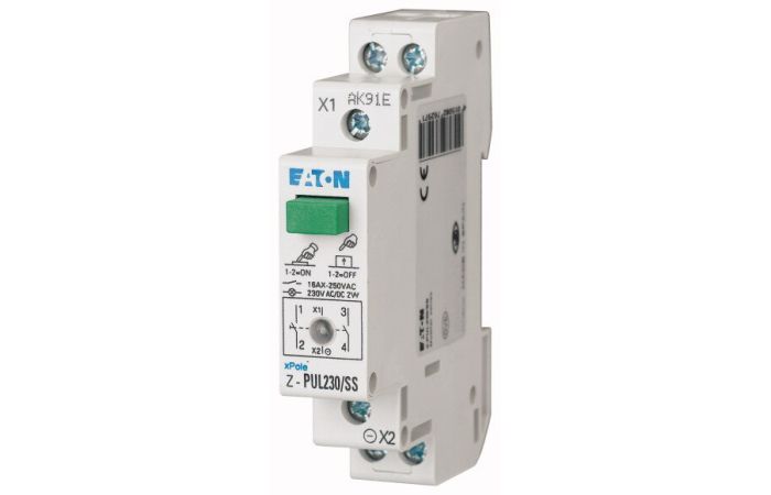 Przycisk 16A 250VAC, Z-PUL230/SS, przycisk zielony, LED pomarańczowy | 276297 Eaton