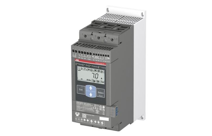 Softstart PSE45-600-70, napięcie zasilania 208-600V AC, 45A, 22kW, sterowanie 100-250V AC | 1SFA897105R7000 ABB