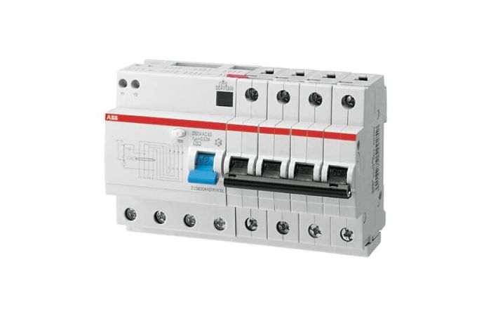 Wyłącznik różnicowo-prądowy z blokiem nadmiarowym DS204 AC-C40/0,03, 4P C40 30mA AC, pro M compact | 2CSR254001R1404 ABB
