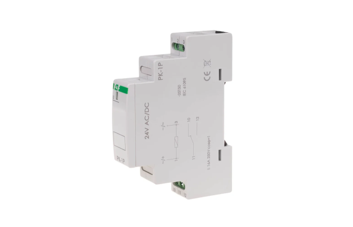 Przekaźnik elektromagnetyczny PK-1P 1 styk przełączny 16A 24V AC/DC | PK-1P-24V F&F