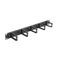 Organizer kabli 19" 1U z 5 plastikowymi uchwytami typ B czarny LANBERG | AK-1202-B Lanberg