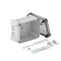 Puszka odgałęźna z transparentną pokrywą i szyną 2069 190x150x125, PC X10 R LGR-TR | 2005096 Obo Bettermann