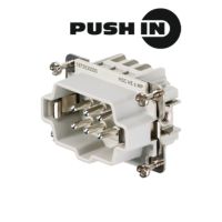 Wkład złącza męski HDC HE 6 MP, wielkość 3, 6P+PE, 500V 24A, PUSH IN | 1873530000 Weidmuller