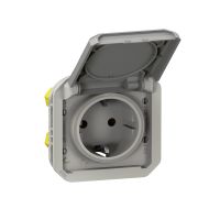 NOWE PLEXO - GN. SCHUKO 2P+Z ZACISKI AUTO MECHANIZM 16 A-250V~ SZARE | 069570L Legrand