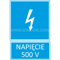 Tabliczka TZI 105X148P napis: Napięcie 500V | E04TZ-01042131000 Ergom