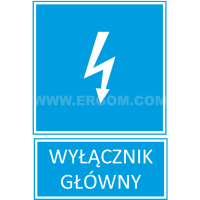 Tabliczka TZI 148X210S napis: Wyłącznik główny | E04TZ-01041140200 Ergom