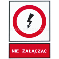 Tabliczka TZZ 148X210P napis: Nie załączać | E04TZ-01032140200 Ergom