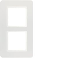 Ramka podwójna, biały aksamit, lakierowany, Q.7 | 10126189 Hager