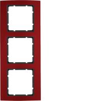 Ramka potrójna, alu, czerwony/antracyt, B.3 | 10133012 Hager