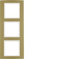 Ramka potrójna, alu, złoty/biały, B.3 | 10133046 Hager