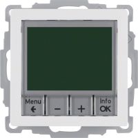Regulator temperatury ze sterowaniem czasowym styk zwierny i el.centralny, biały, aksamit, Q.x | 20446089 Hager
