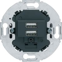Mechanizm gniazda USB ładowania do serii obrotowych, 3.0 A 230 V, antracyt, mat | 260215 Hager