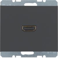 Gniazdo HDMI z przyłączem 90st., antracyt, mat, K.1 | 3315437006 Hager