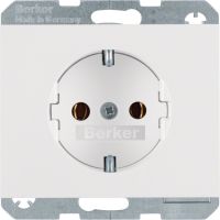 Gniazdo Schuko kompletne, samozaciski, biały, K.1 | 47157009 Hager
