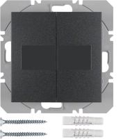 Przycisk 2-kr płaski z baterią słoneczną KNX RF Berker.Net, antracyt, mat, B.x/S.1 | 85656185 Hager