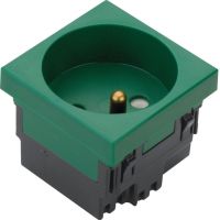 Gniazdo pojedyncze 2P+Z 33st 45x45mm bezhalogenowe zielone tehalit.GB-EG | EER1336029 Hager