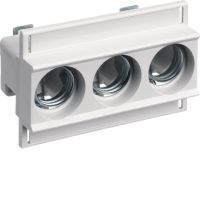 Gniazdo bezpiecznikowe ceramiczne DII E27 3P 25A 500V TS35 zaciski pałąkowe 10mm2 | LE27K-3 Hager