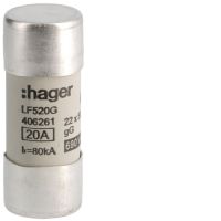 Wkładka bezpiecznikowa cylindryczna CH-22 22x58mm gG 20A 500VAC | LF520G Hager