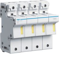 Modułowa podstawa bezpiecznikowa 3P+N wkł.bezp.cyl.L51 14x51mm 50A 690VAC | LR604 Hager