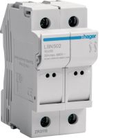 Modułowa podstawa bezpiecznikowa 2P wkł.bezp.cyl.L38 10x38mm, 32A 690VAC | LSN502 Hager