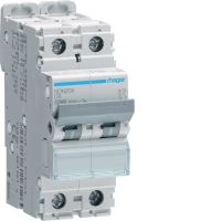 Wyłącznik nadprądowy 10kA 2P D 6A MCB | NDN206 Hager