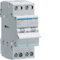 Modułowy przełącznik instalacyjny I-0-II punkt wspólny od góry 2P 32A 230VAC | SFT232 Hager