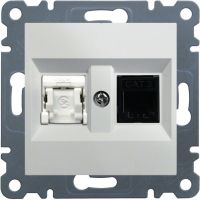 Gniazdo RJ11/12 + RJ45, biały, Lumina | WL2210 Hager