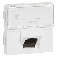 Gniazdo komputerowe 1xRJ45 kat. 6 STP 45st, białe, 2 moduły Mosaic | 076507 Legrand