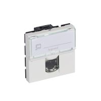Gniazdo komputerowe 1xRJ45 kat. 5e UTP, białe, 2 moduły | 076554 Legrand