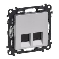 Gniazdo komputerowe podwójne 2xRJ45 kat. 5E FTP aluminium Valena Life | 753354 Legrand