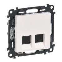 Gniazdo komputerowe podwójne RJ45 kat. 5e FTP, białe, Valena Life | 753154 Legrand