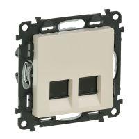 Gniazdo komputerowe podwójne RJ45 kat. 6a STP, kremowe, Valena Life | 753249 Legrand
